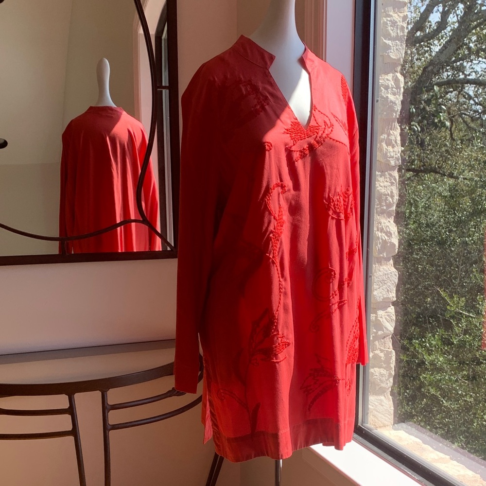 Soft Surroundings Vibrant Coral Top
